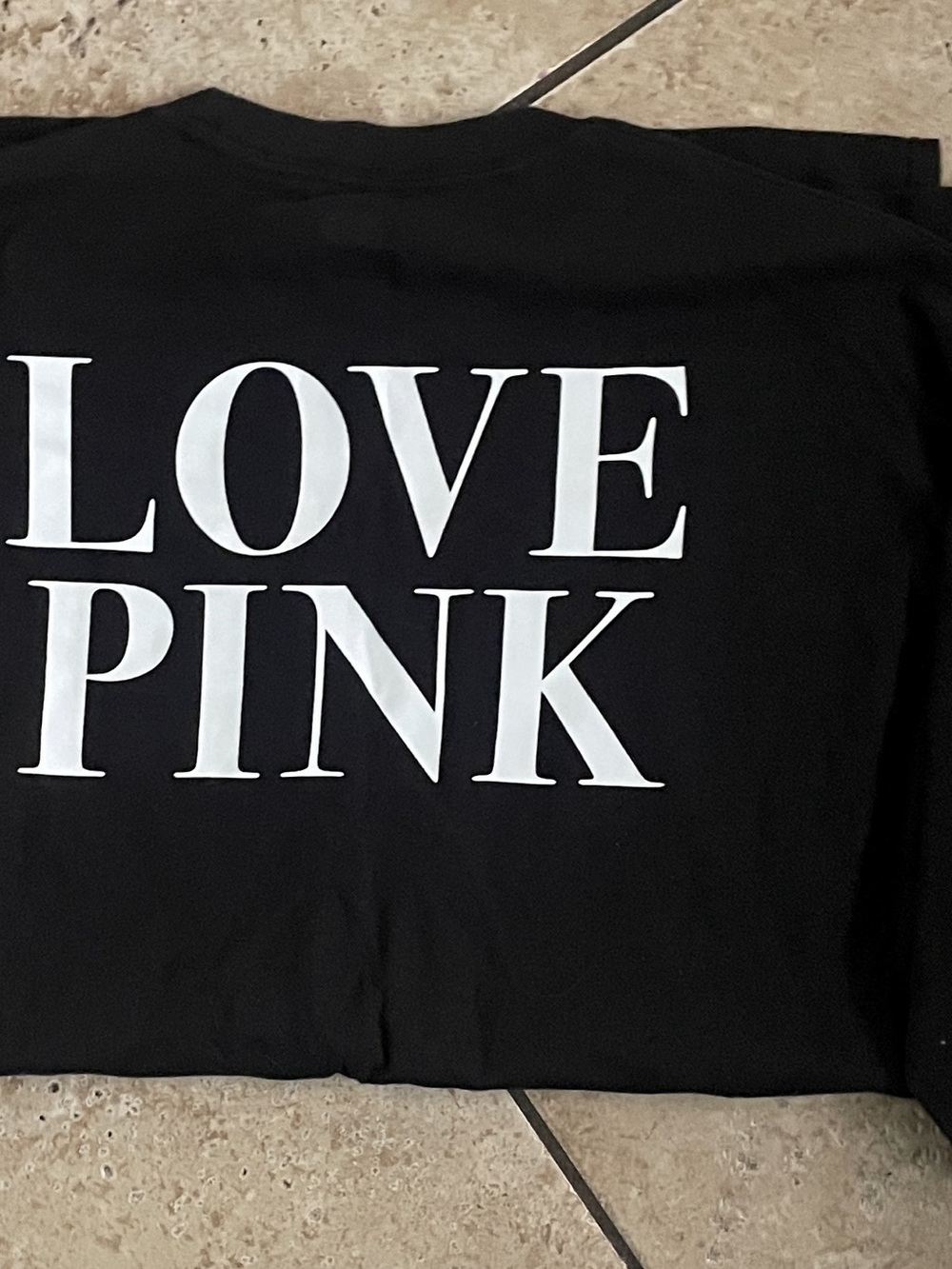 Victoria's Secret PINK Long Sleeve Graphic Tee Black Size XS